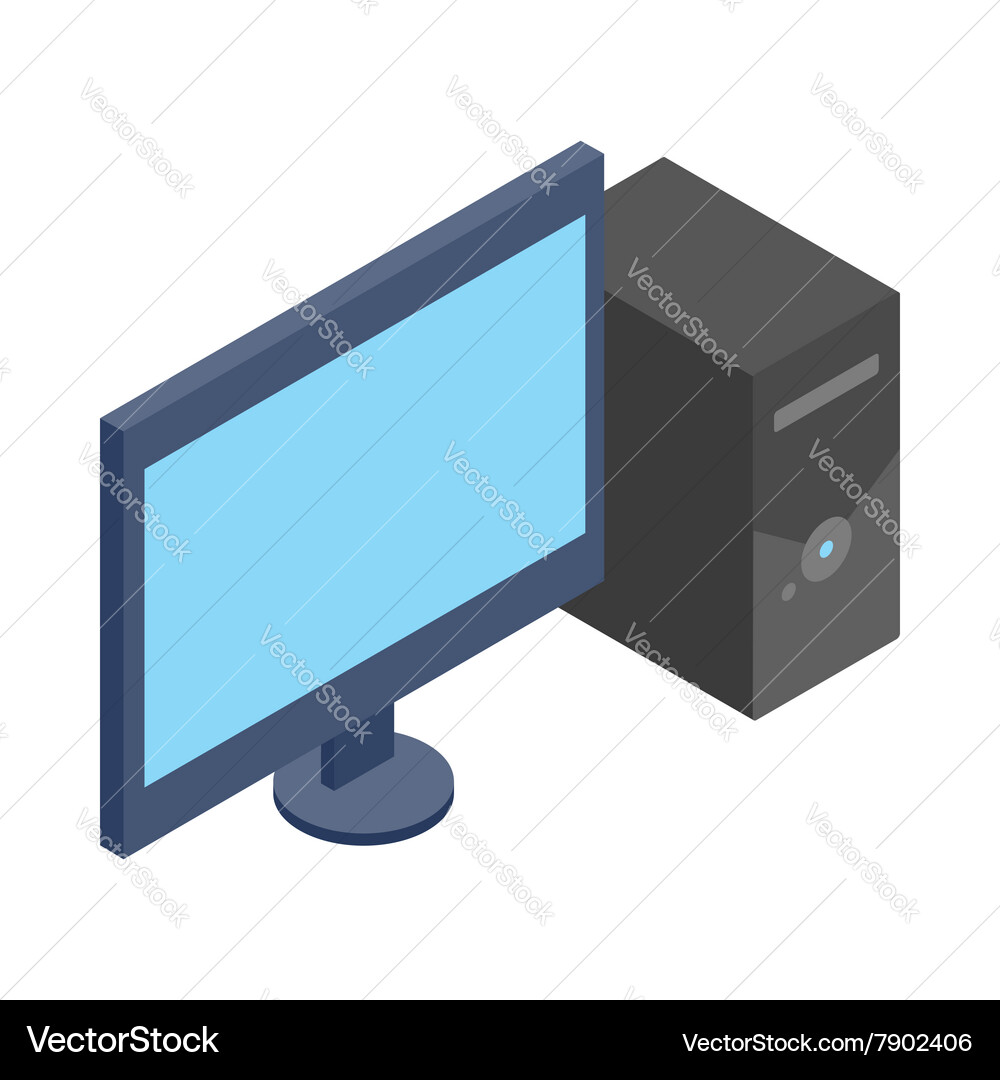 Isometric Computer Icons vector image