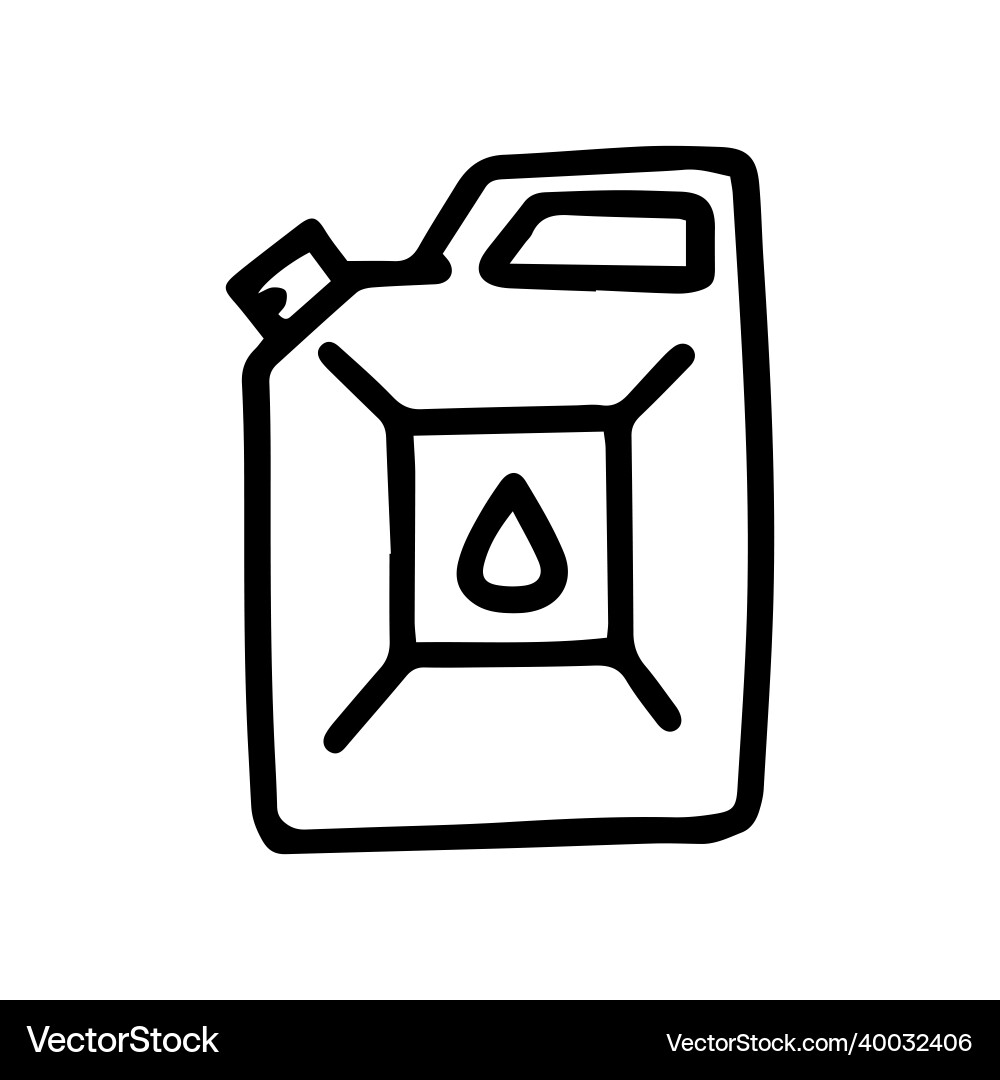Jerrycan line doodle simple icon design Jerrycan line doodle simple icon design vector image