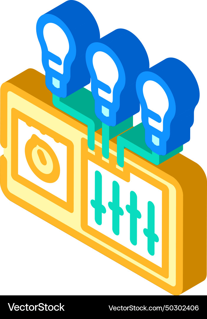 Lighting controls efficient isometric icon Lighting controls efficient isometric icon Vector Image