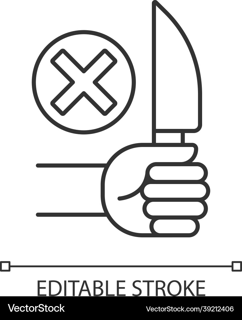No sharp objects linear manual label icon No sharp objects linear manual label icon vector image