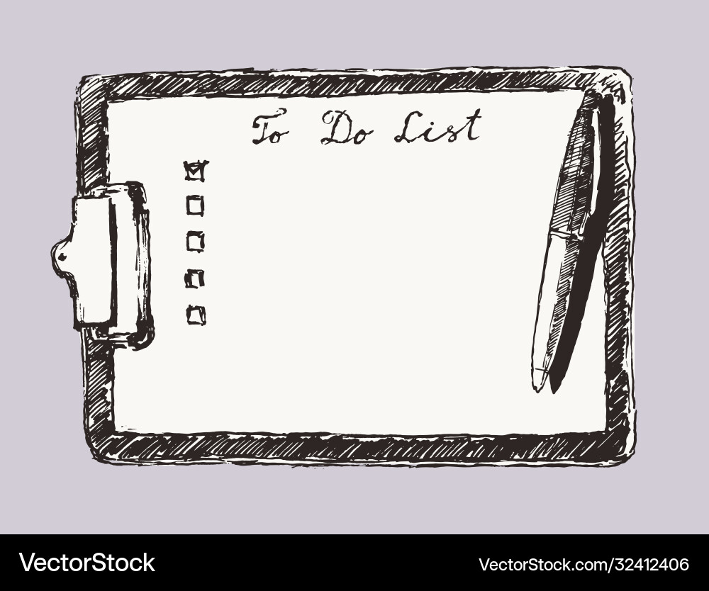 Pad tablet to-do list empty copy space draw Pad tablet to-do list empty copy space draw vector image