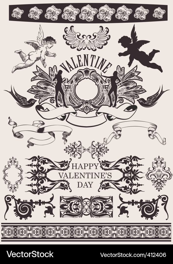 Romantische Valentinstag Elemente Vektorbild
