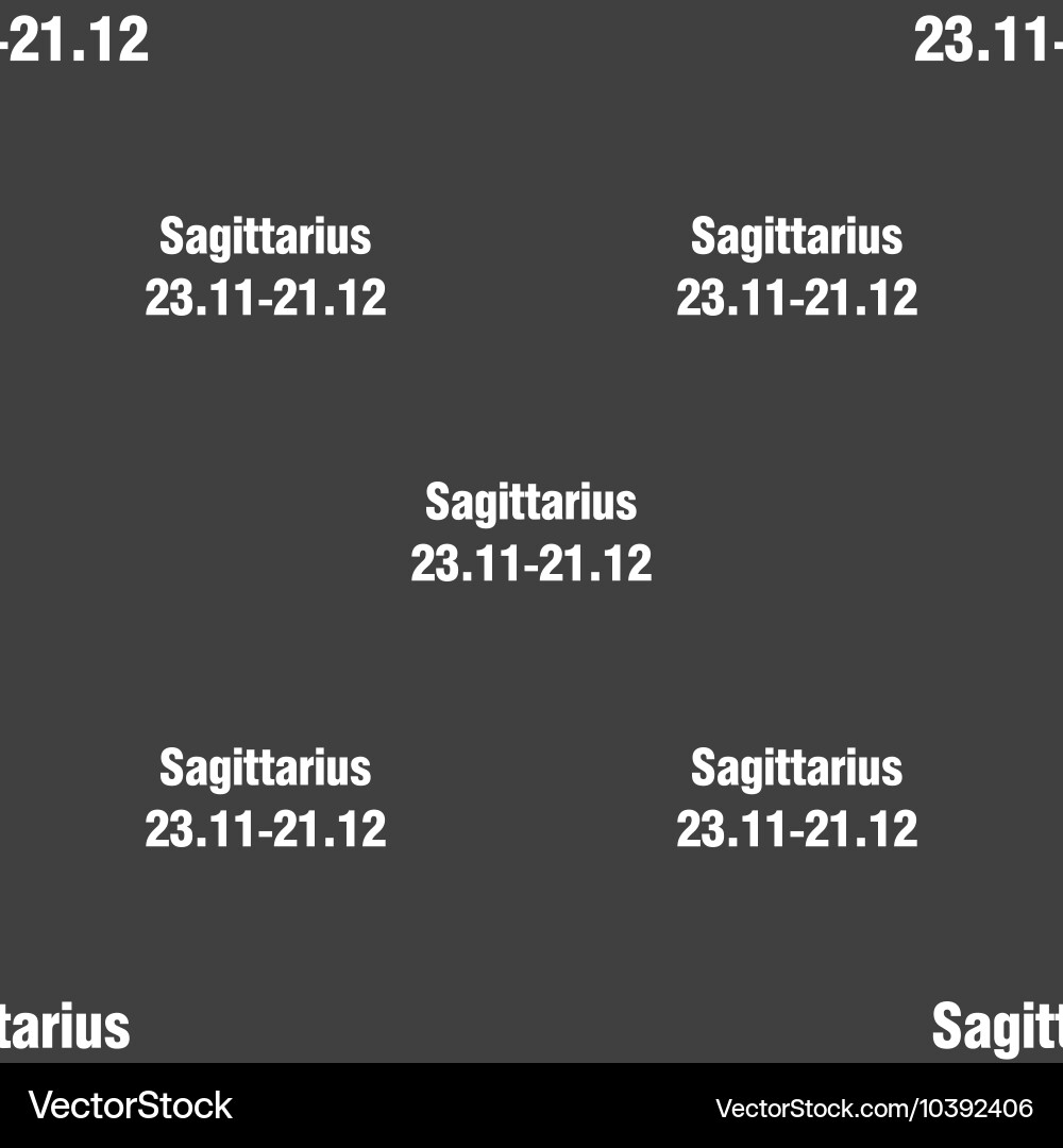 Sagittarius sign seamless pattern on a gray Vector Image
