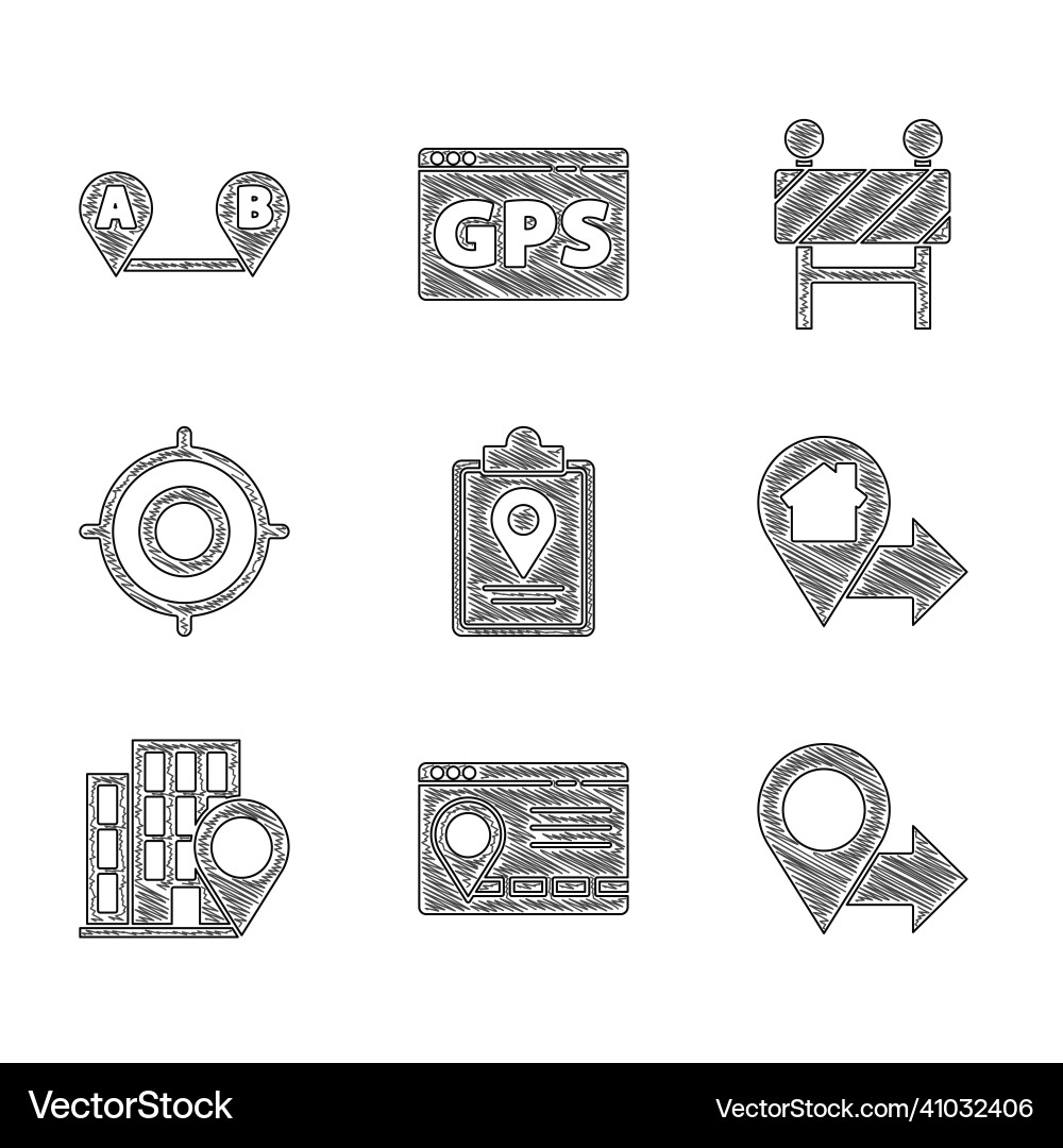 Set folded map with location marker infographic Set folded map with location marker infographic Vector Image