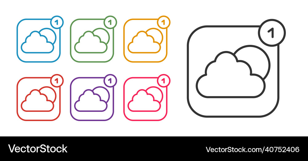 Set line weather forecast app icon isolated Set line weather forecast app icon isolated vector image