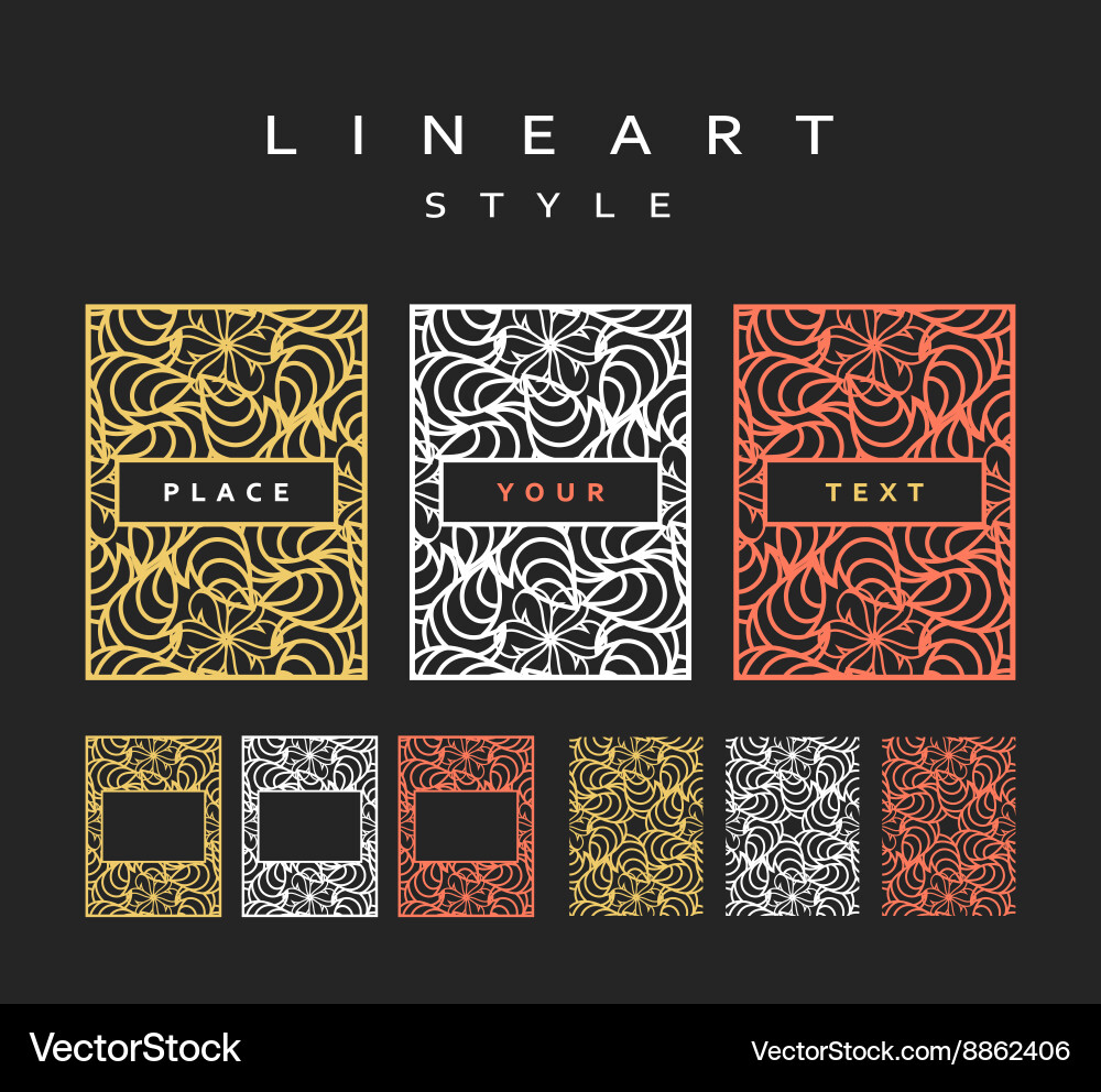 Set of design elements labels and frames Vector Image