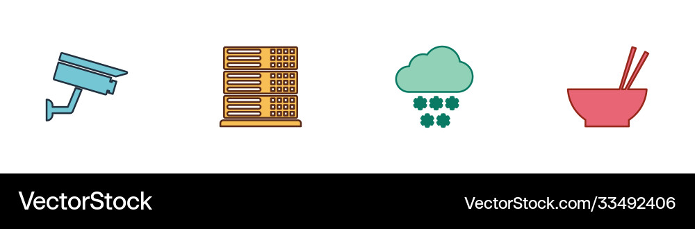 Set security camera server data web hosting Set security camera server data web hosting Vector Image
