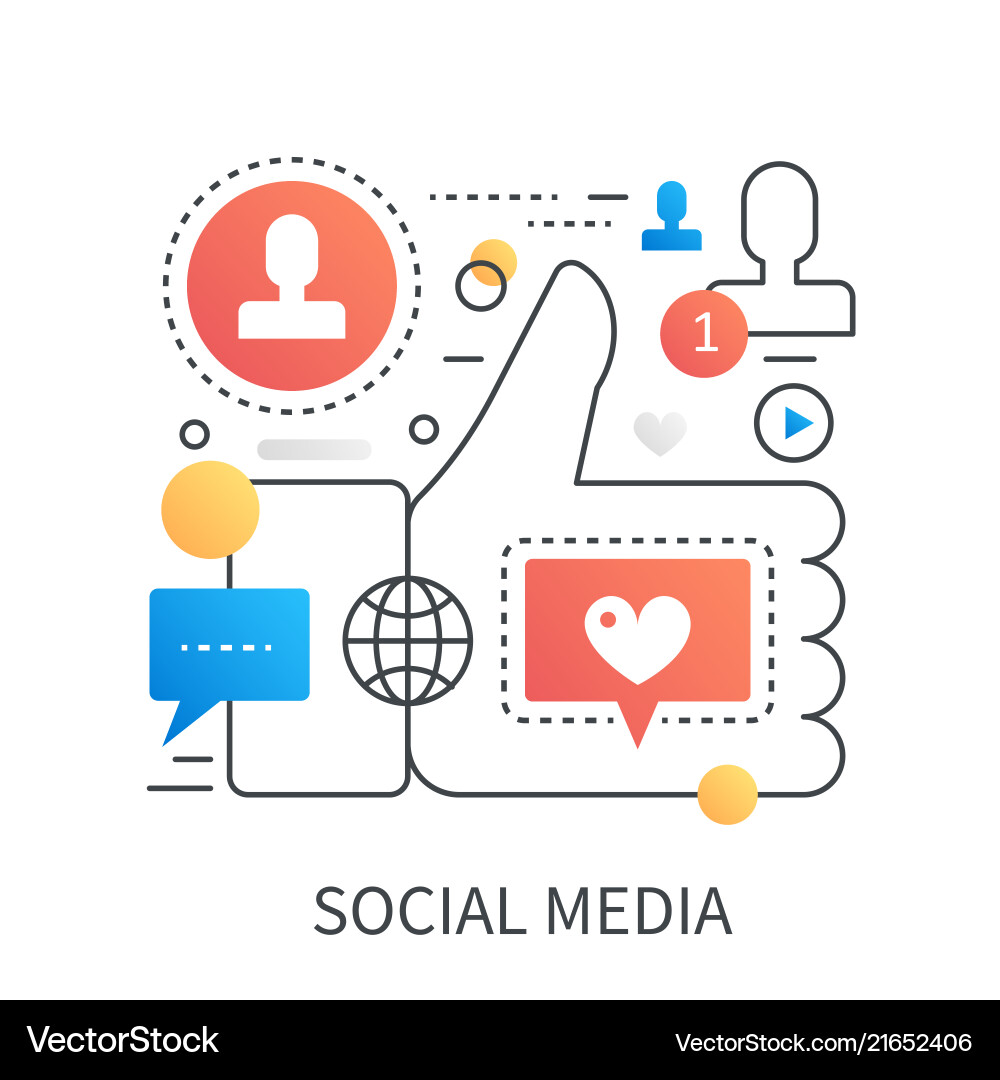 Social media network marketing Royalty Free Vector Image