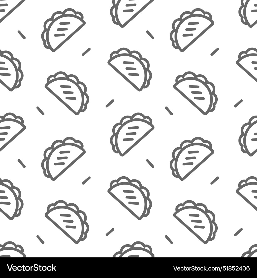 Taco icon seamless pattern line Taco icon seamless pattern line vector image