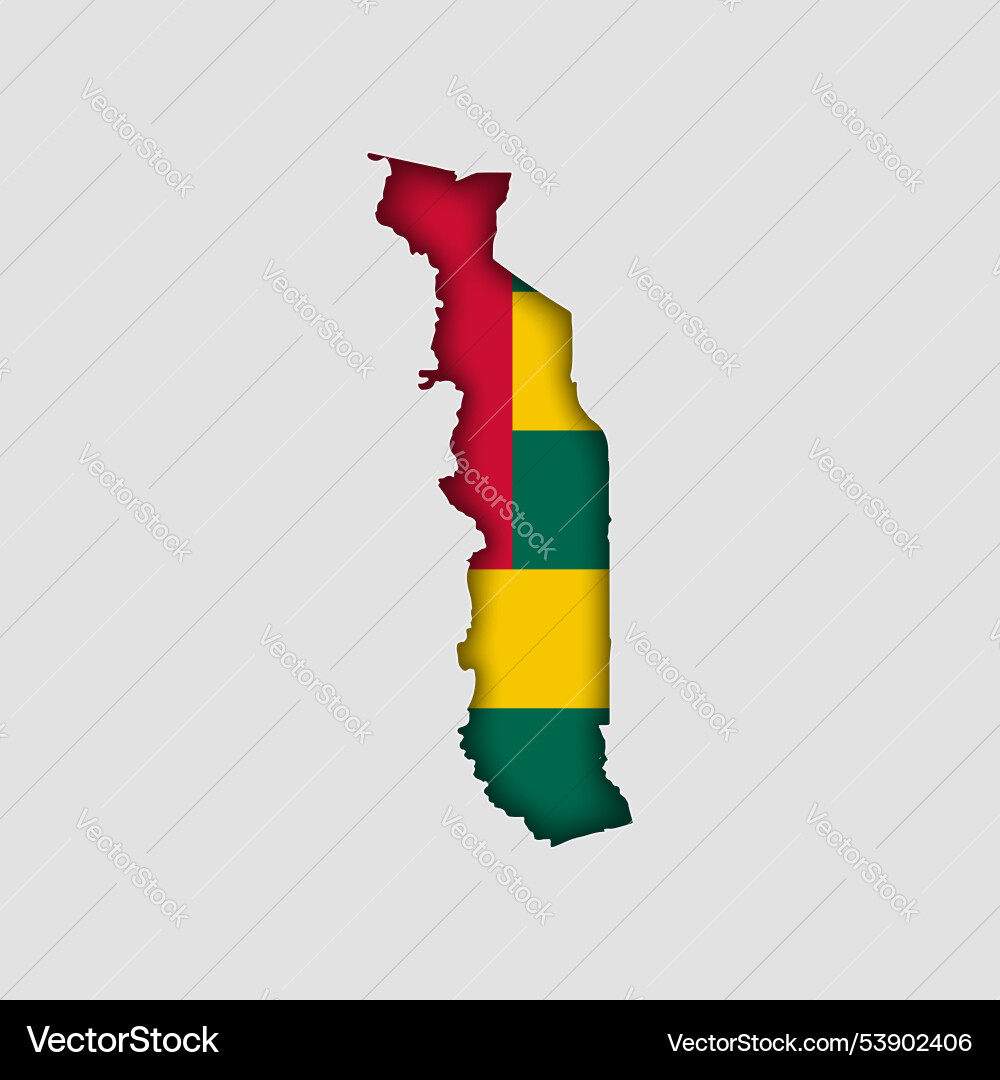 Togo map with flag in body Vector Image