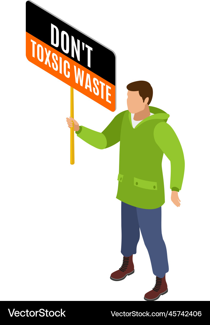 Toxic waste protester composition Vector Image