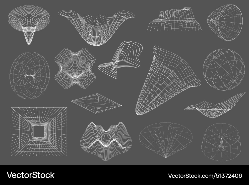 Y2k white grid abstract shape vector image