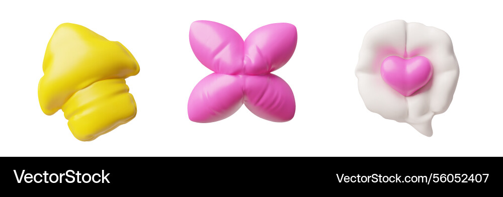 3d set of inflatable elements in the form 3d set of inflatable elements in the form vector image