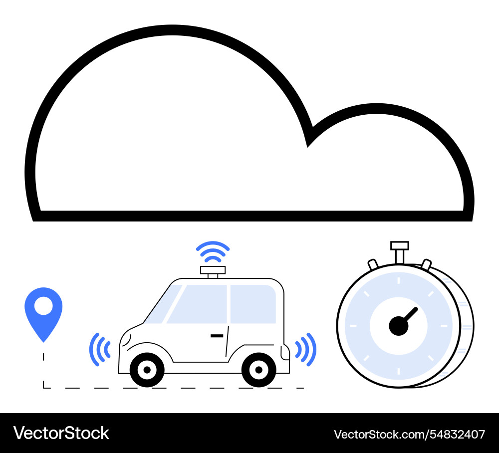 Cloud-based fleet management with autonomous Cloud-based fleet management with autonomous Vector Image