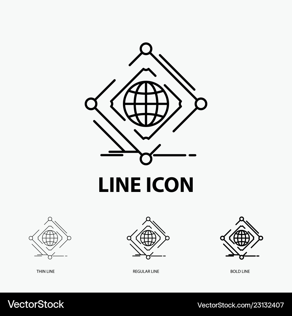 Complex global internet net web icon in thin Complex global internet net web icon in thin vector image