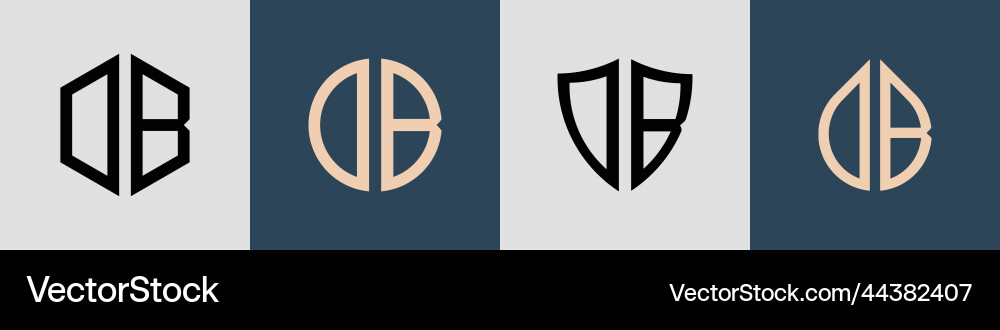 Creative simple initial letters db logo designs Creative simple initial letters db logo designs Vector Image