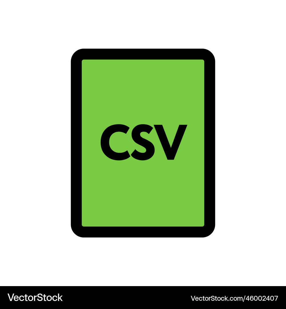 Csv file icon line isolated on white background Csv file icon line isolated on white background vector image