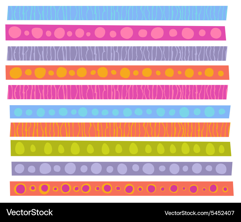 Decorative patterns collection in cheerful color vector image