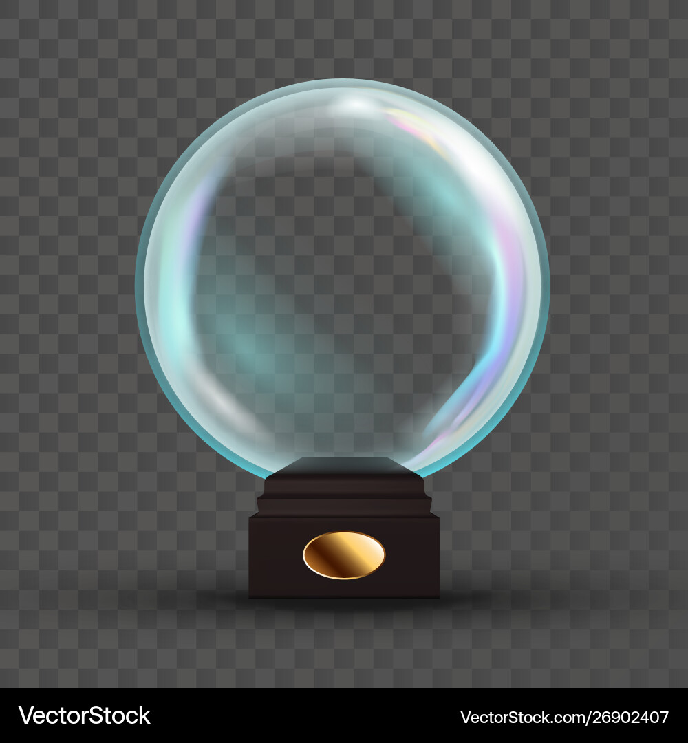 Empty snow globe shadows reflection Empty snow globe shadows reflection vector image