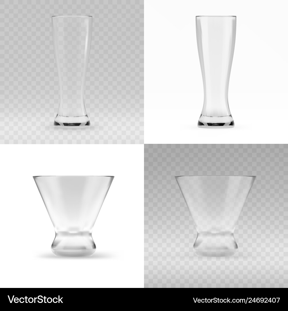 Empty transparent triangular glass set Empty transparent triangular glass set vector image