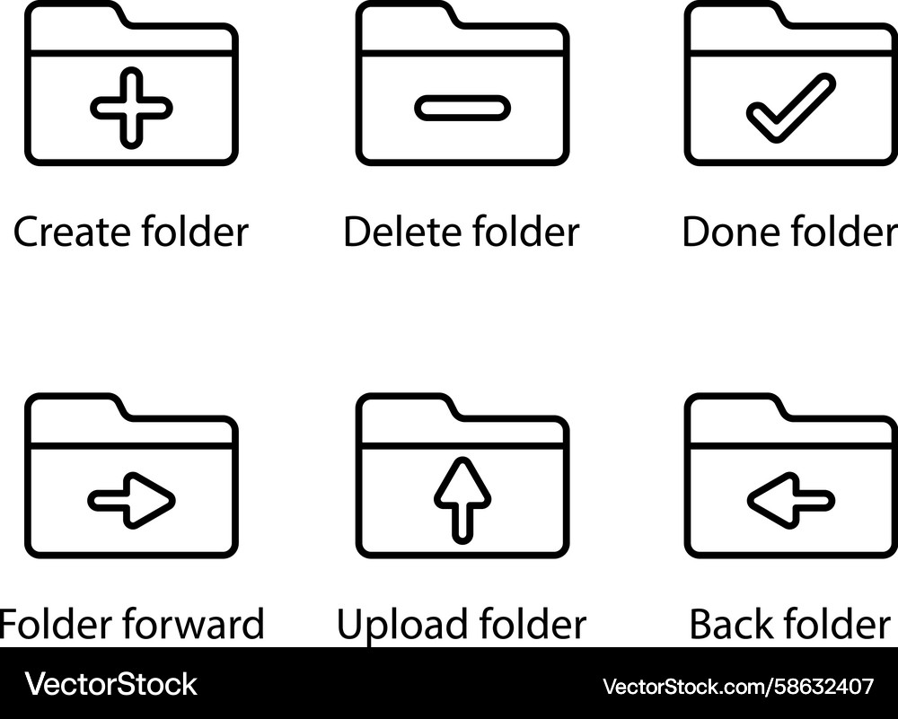 File Operations Icon Set Vector Image