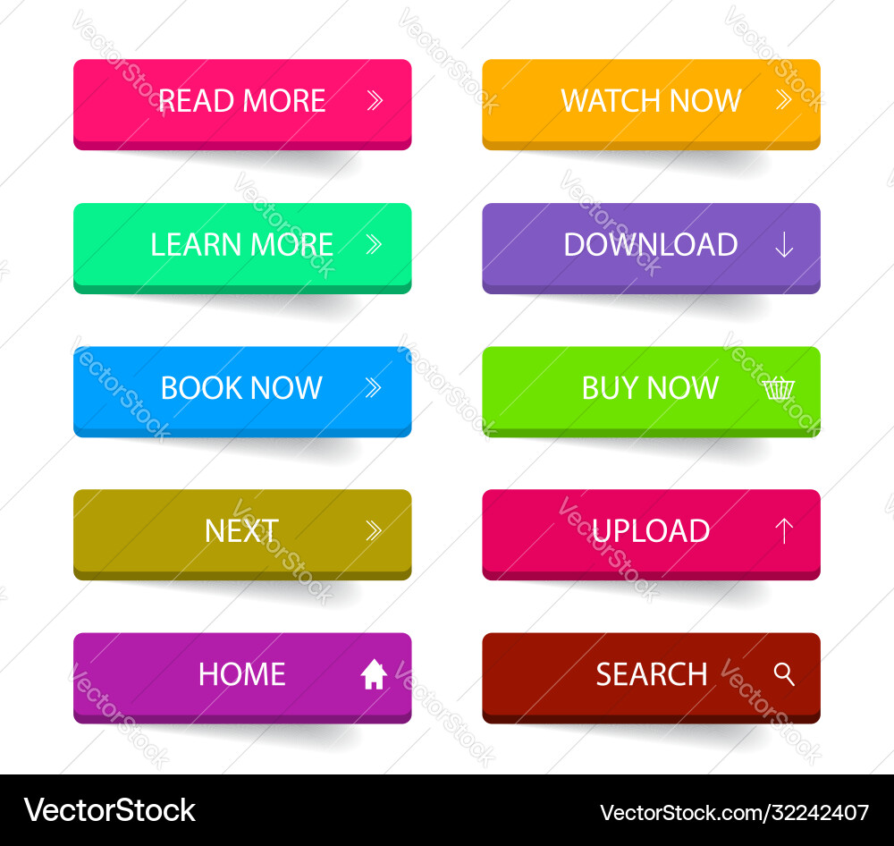 Flat web button for design ui action call icon Flat web button for design ui action call icon vector image