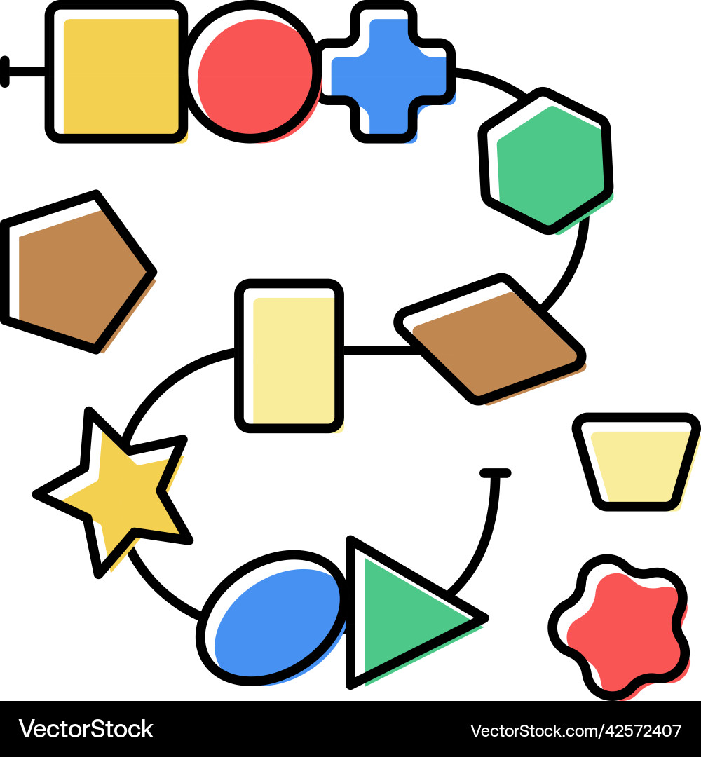 Lacing threading toy color icon Lacing threading toy color icon vector image