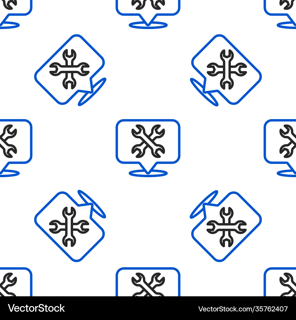 Line location with wrench spanner icon isolated Line location with wrench spanner icon isolated vector image