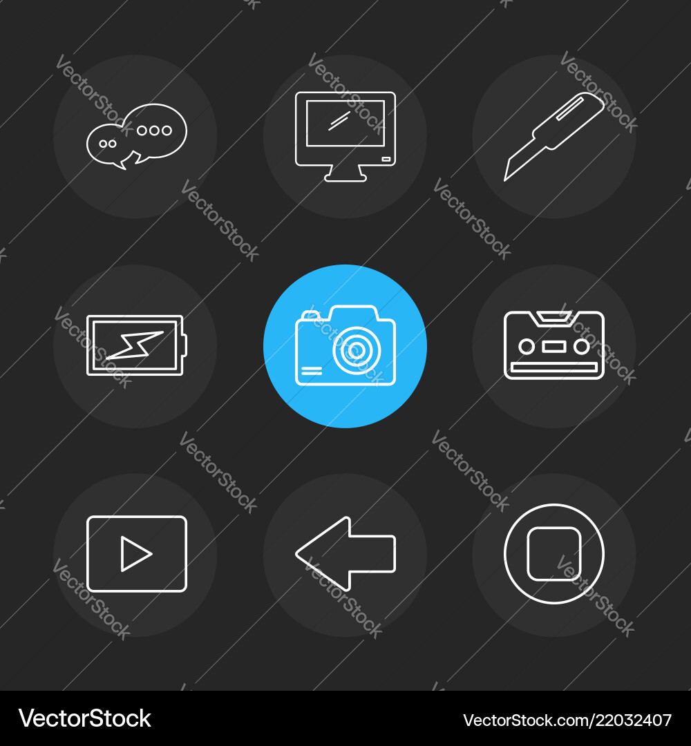 Message monitor cutter battery click cassette Vector Image