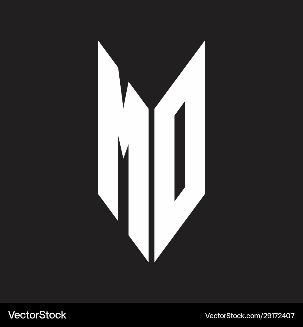 Mo logo monogram with emblem style isolated Vector Image