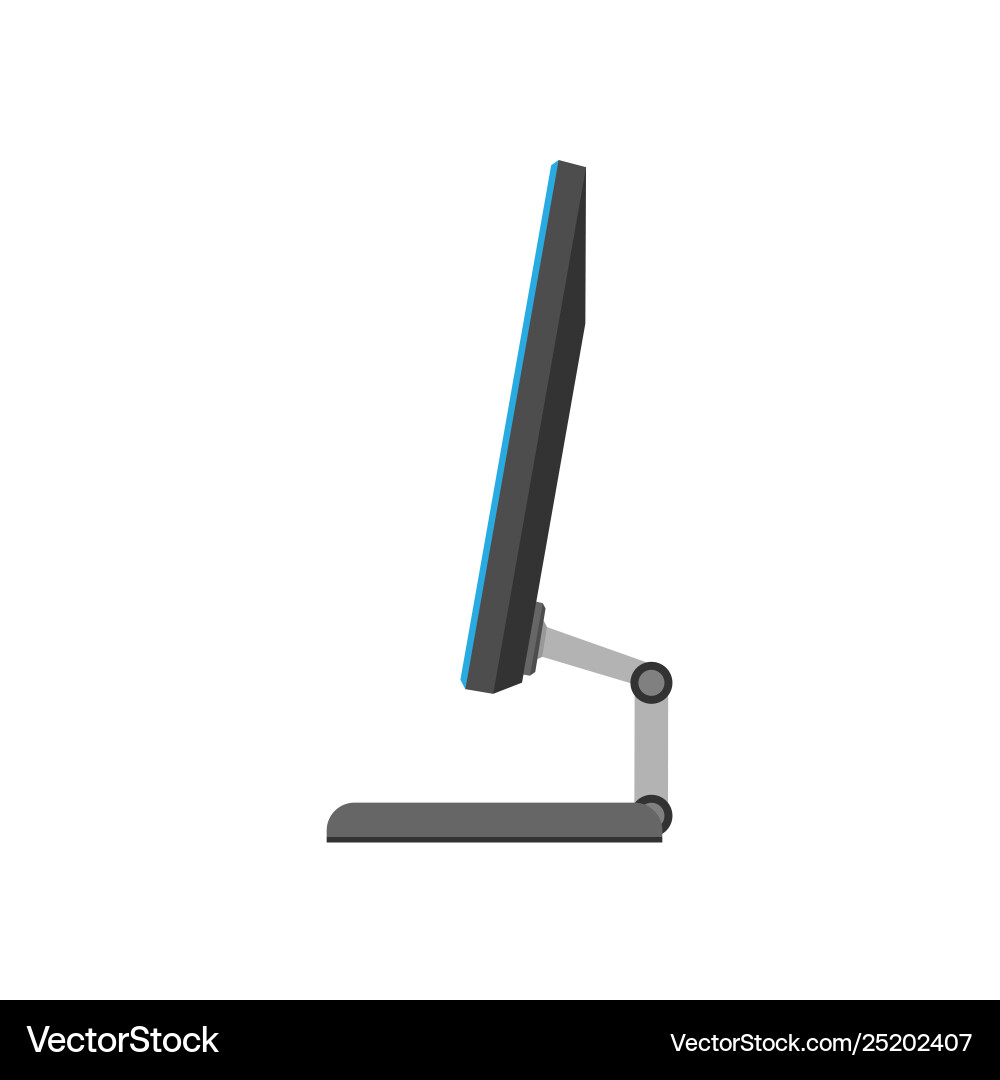 Monitor side view screen computer equipment icon Monitor side view screen computer equipment icon vector image