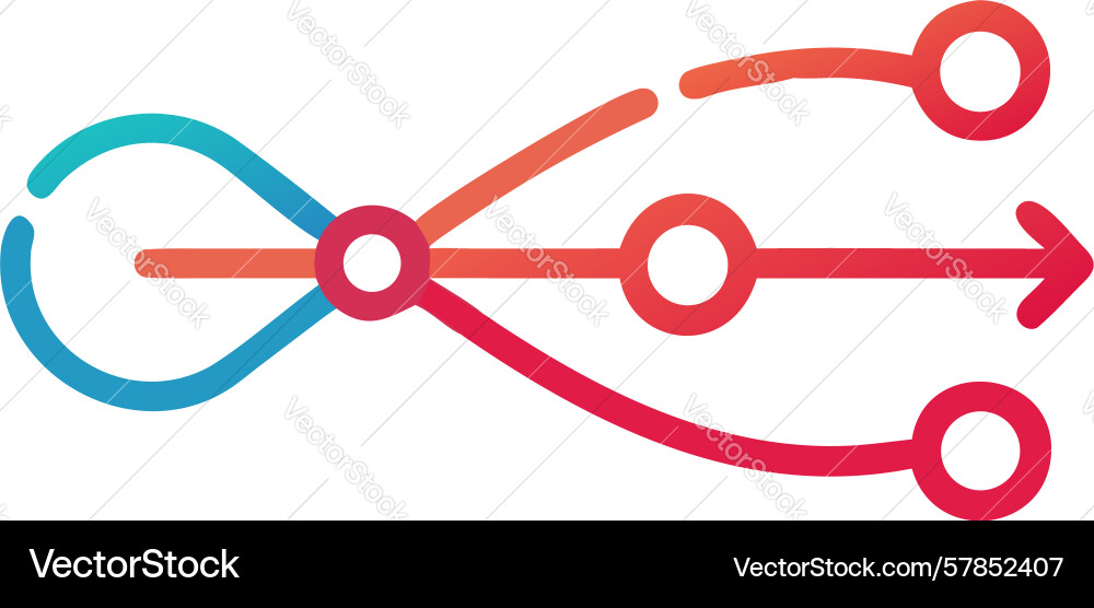 Network hub branching connections concept design Vector Image