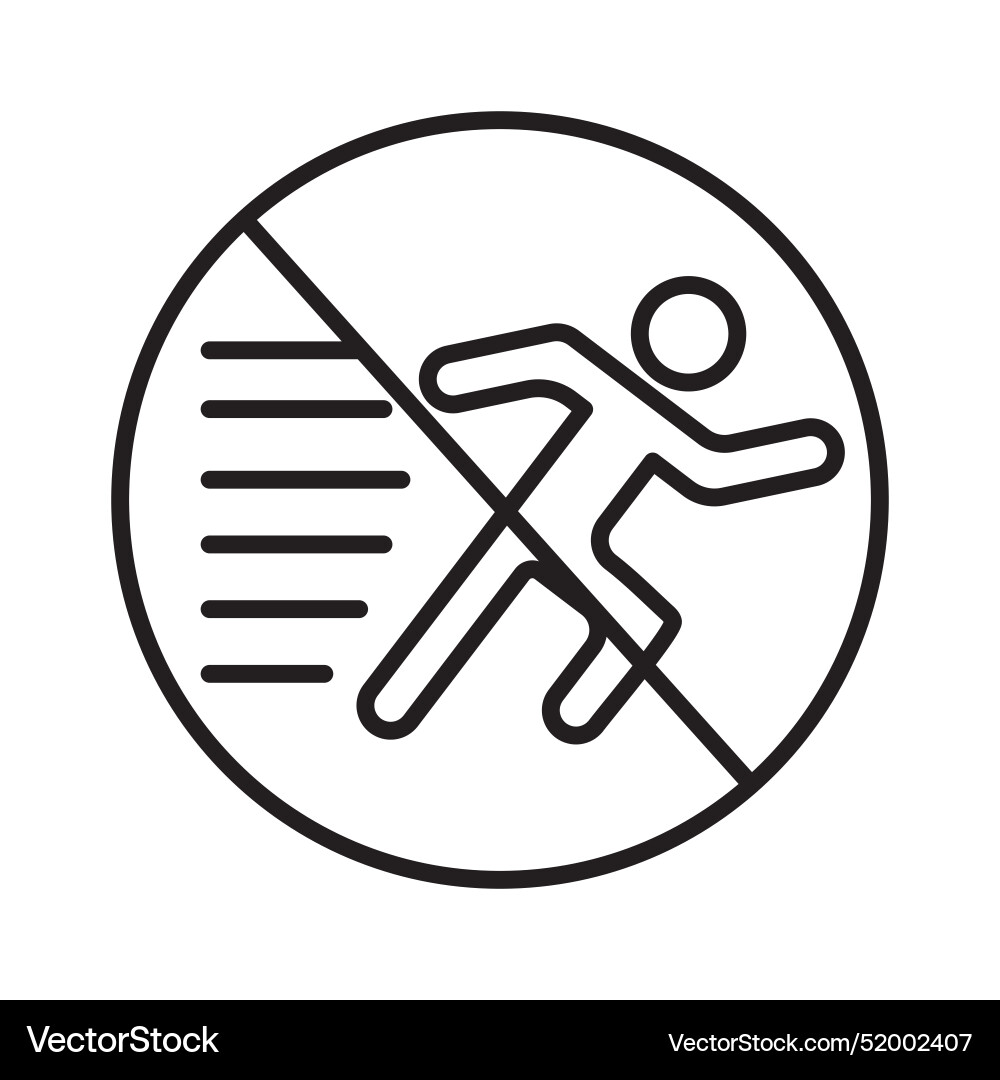 No running allowed sign for safety in public No running allowed sign for safety in public vector image
