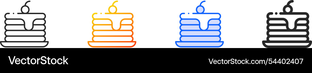 Pancake iconthin linear gradient blue stroke Pancake iconthin linear gradient blue stroke Vector Image