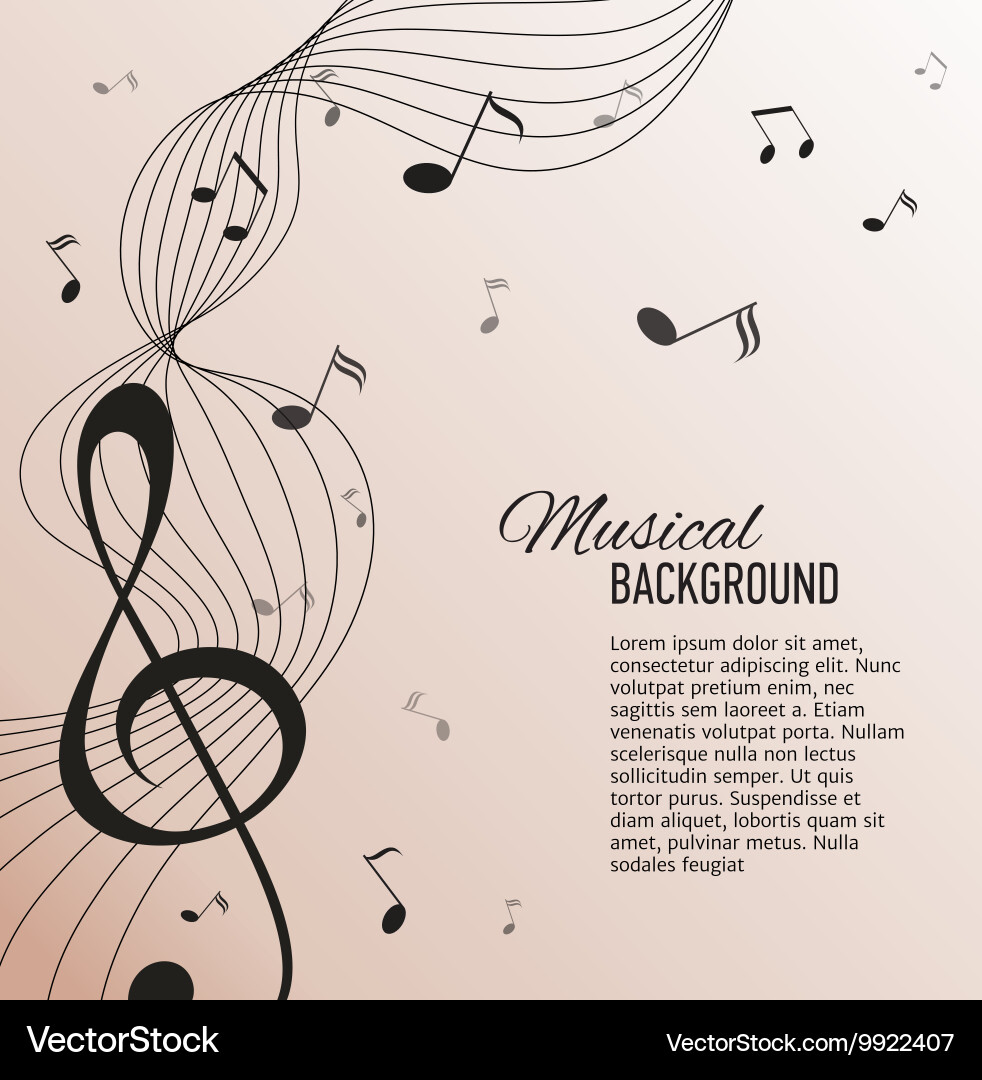 Paper background with music notes vector image