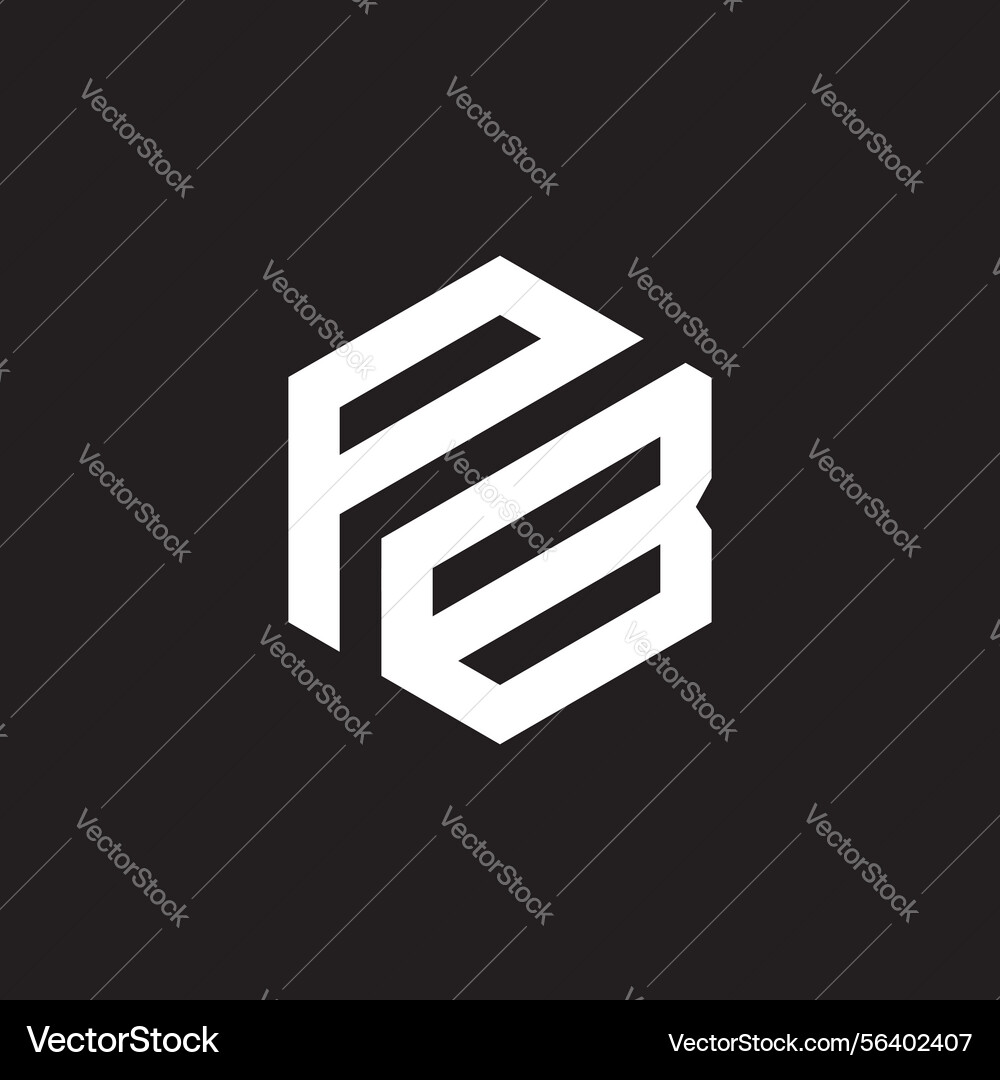 Pb letter monogram initial logo design template Pb letter monogram initial logo design template vector image