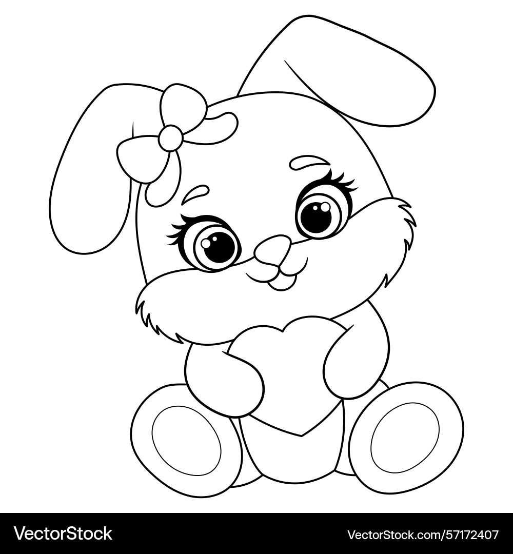 Rabbit with a heart bunny Royalty Free Vector Image