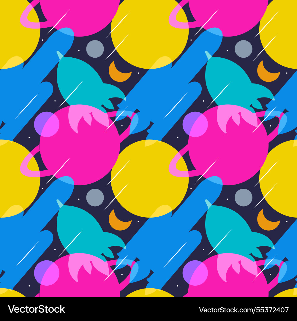 Seamless pattern of outer space exploration Seamless pattern of outer space exploration vector image