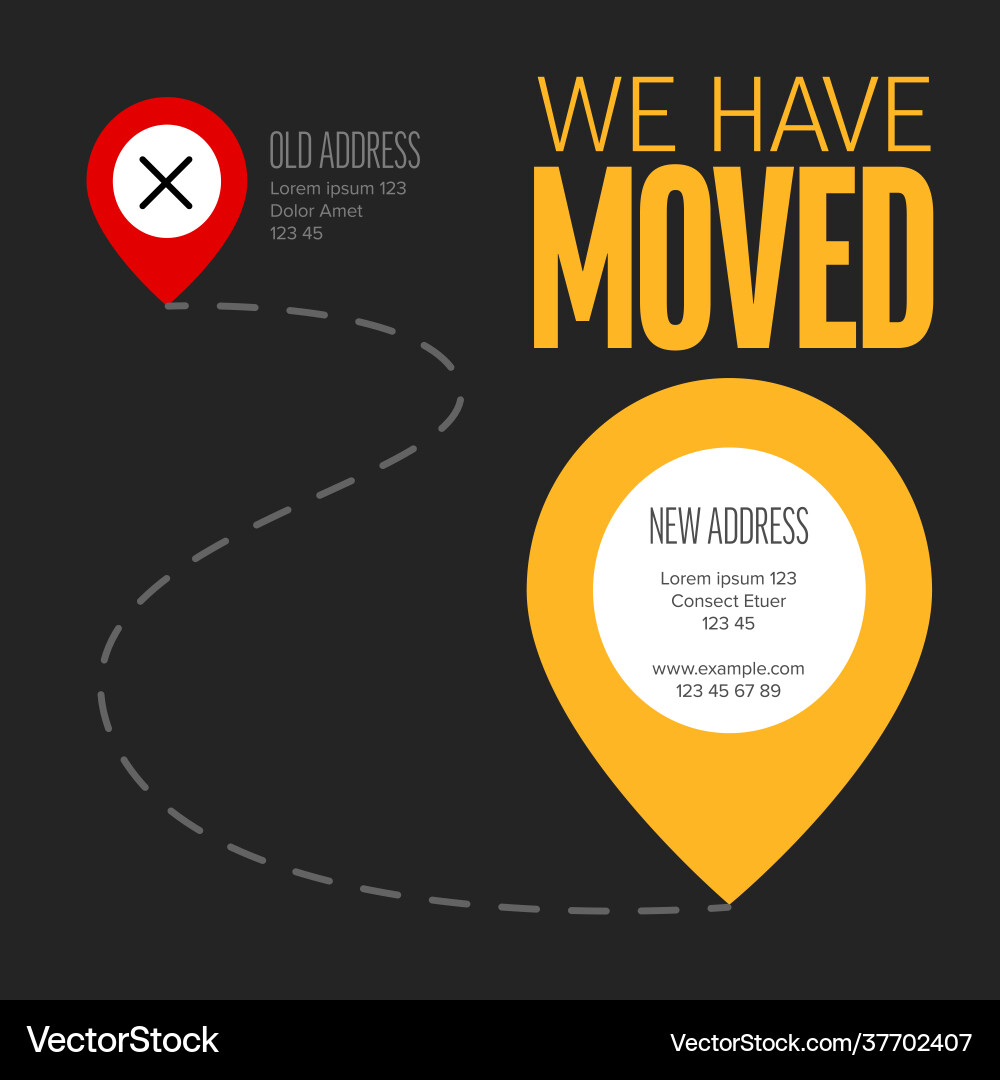 We are moving minimalistic dark flyer template We are moving minimalistic dark flyer template vector image