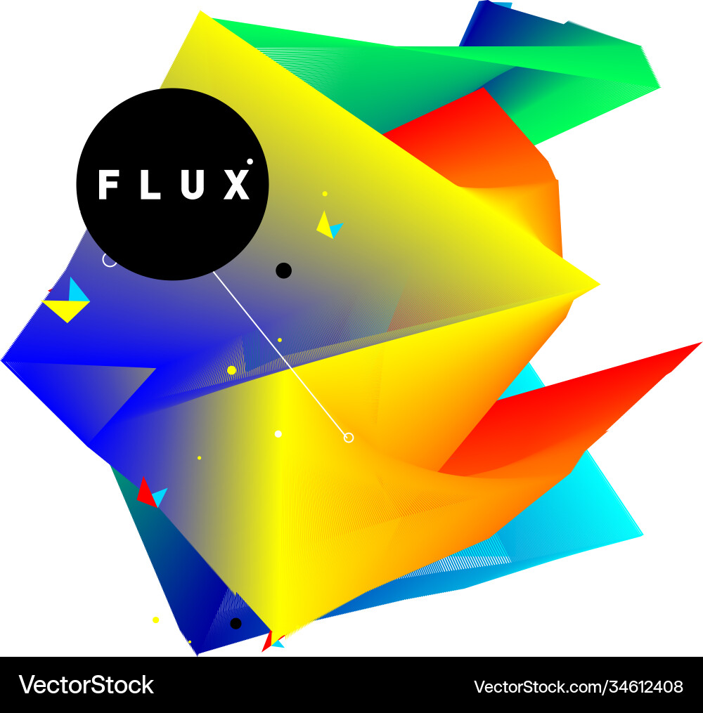 3d colorful wave background dynamic flux effect vector image