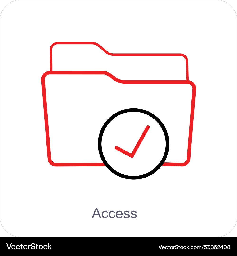 Access and folder icon concept vector image
