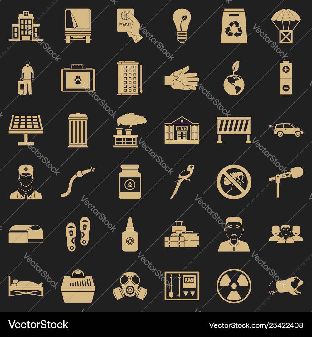 Barrier icons set simple style vector image
