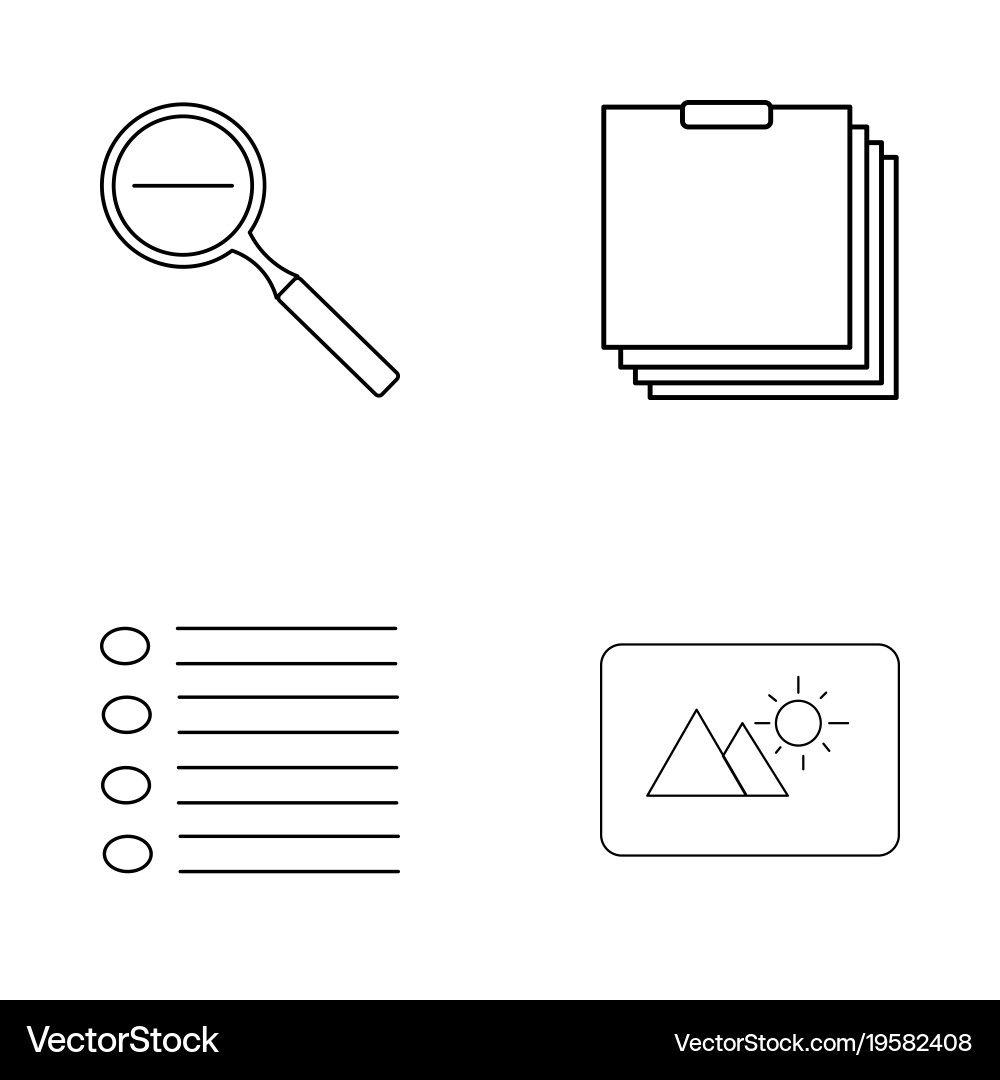 Basic elements outline icons set linear icon vector image
