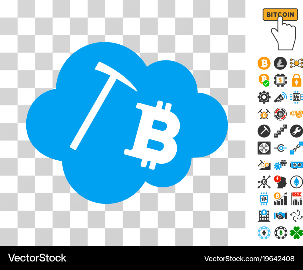 Bitcoin cloud mining icon with bonus – Royalty-Free Vector | VectorStock