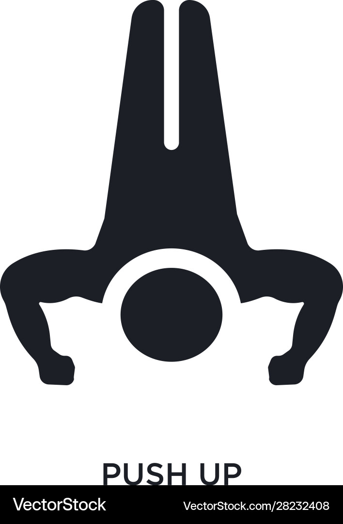 Black push up isolated icon simple element from vector image