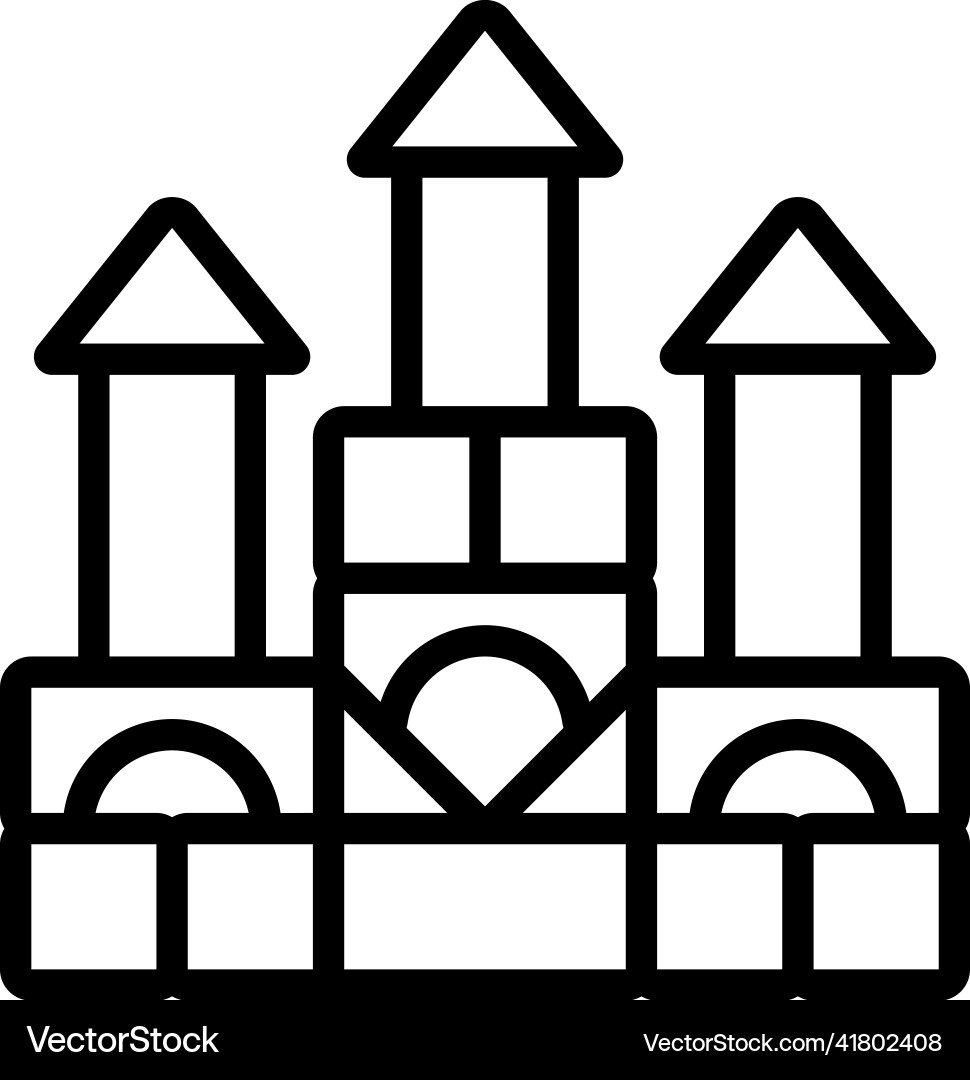 Building blocks line icon Building blocks line icon vector image