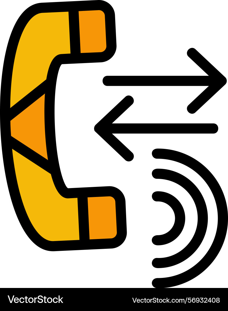 Call routing line filled style icon design vector image