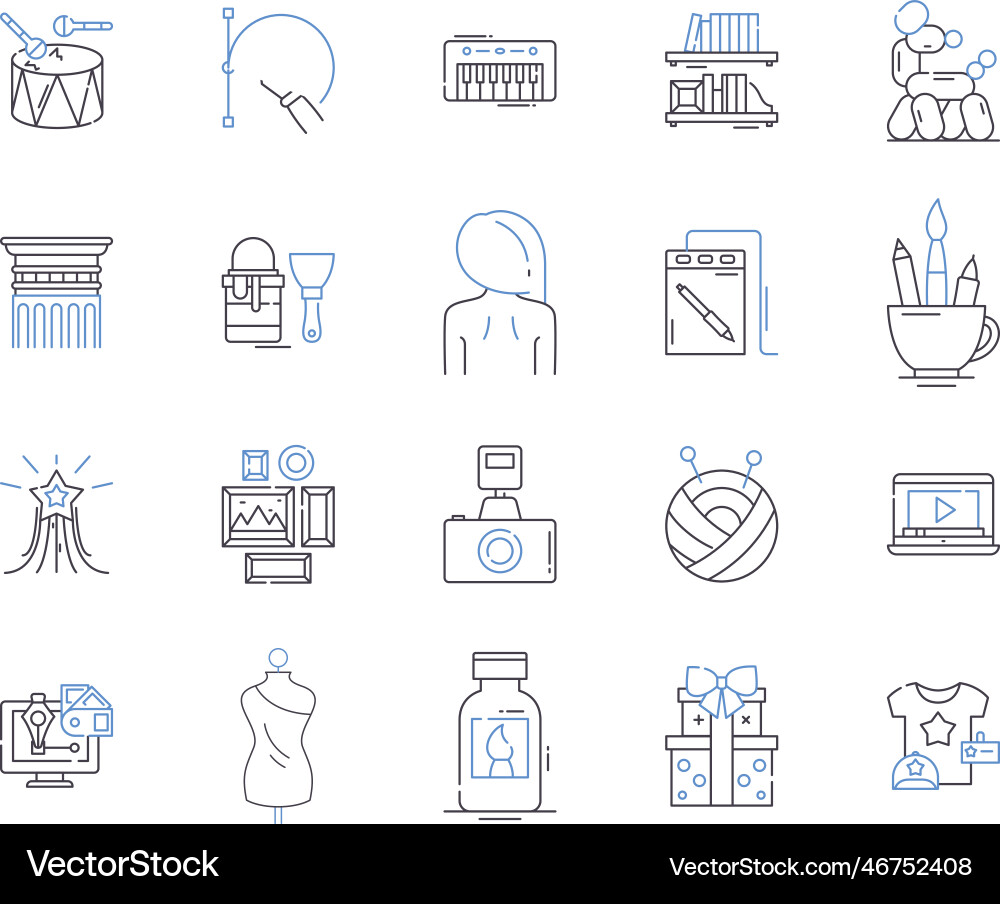 Design thinking outline icons collection Design thinking outline icons collection vector image