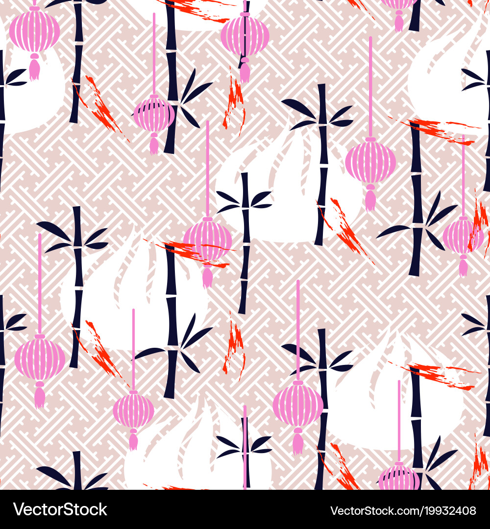 Dim sum and bamboo simple seamless pattern Vector Image