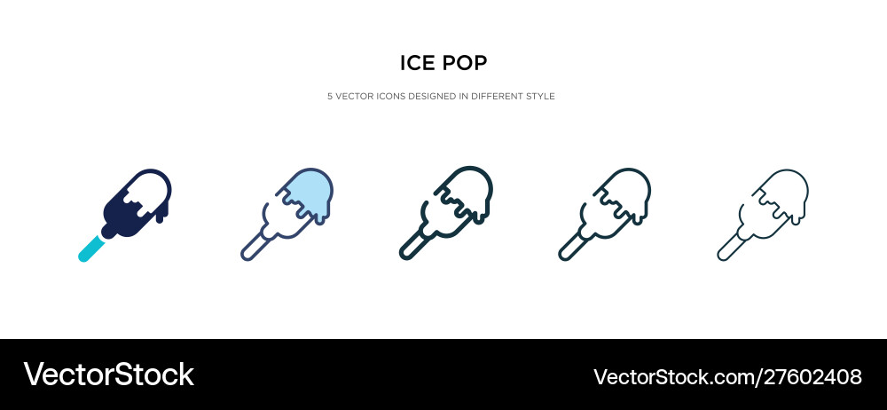 Ice pop icon in different style two colored vector image